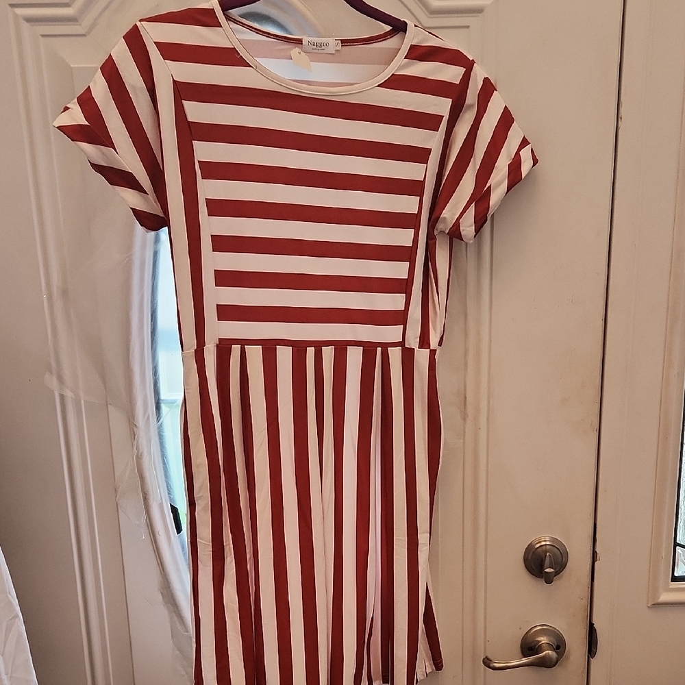 Striped Red and White  Dress
